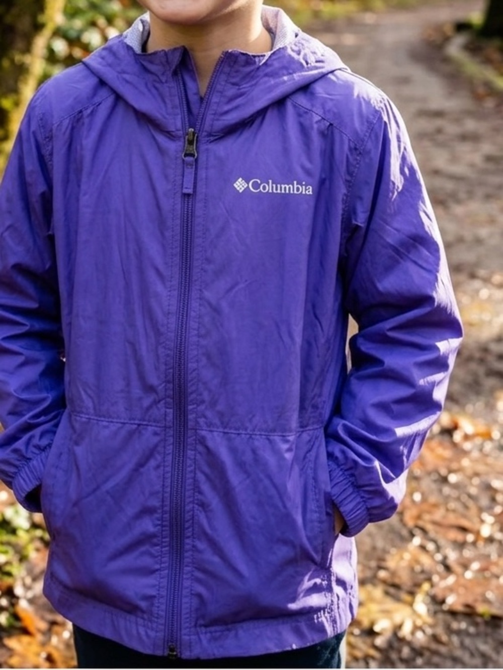 🔥$10 FINAL PRICE🔥 Columbia Switchback Waterproof Rain Jacket Purple Youth Size S